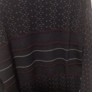 Black and Maroon Patterned Knit Crewneck 90s Dad's Sweater Pullover